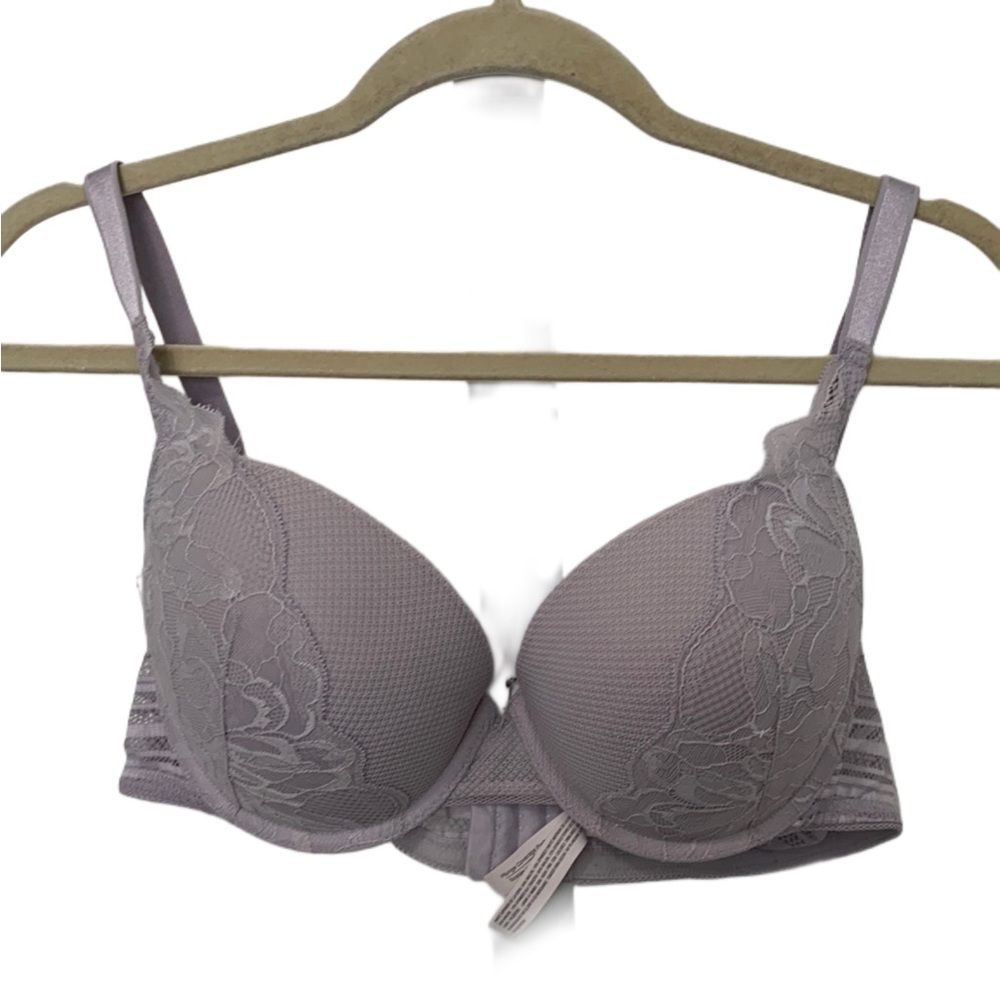Elegant Lace Underwire Bra - Purple